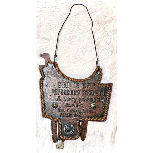 NWOT Montana West Rustic Western Bible Verse Saddle Plaque - Picture 8 of 10
